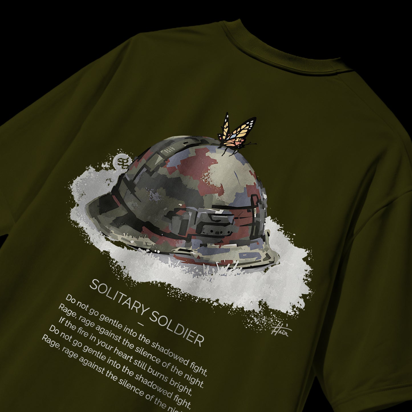 Olive Green Solitary Soldier T-shirt