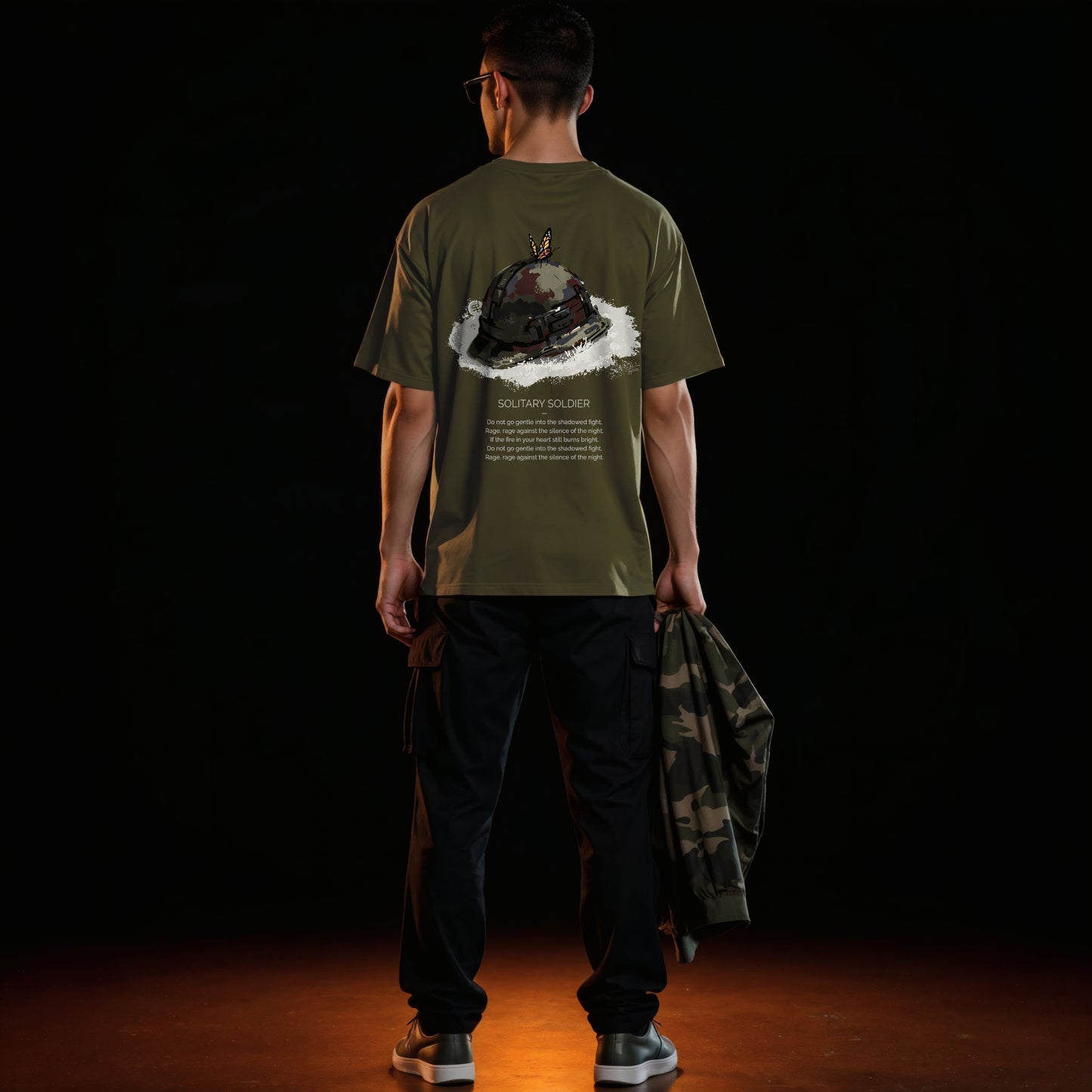 Olive Green Solitary Soldier T-shirt